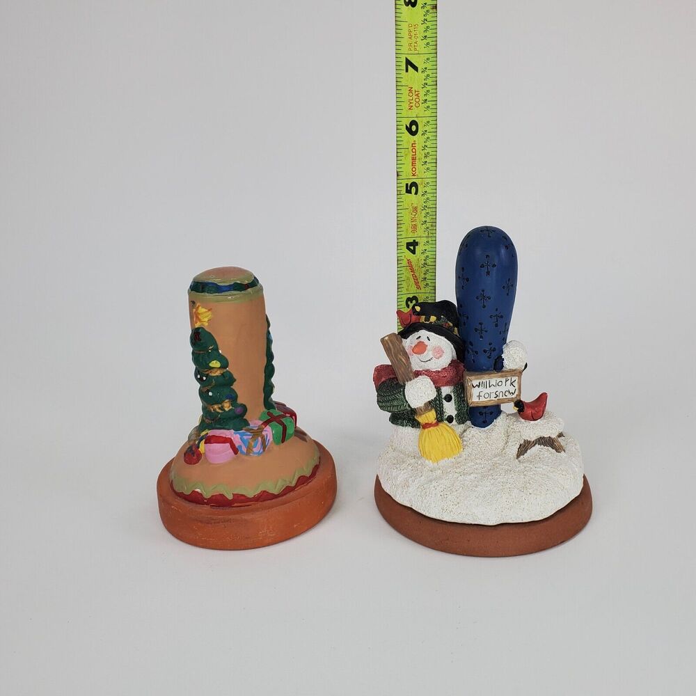 Christmas Terracotta Cookie Stamps Set Snowman Snowflake Christmas Tree 2pc - Picture 8 of 8